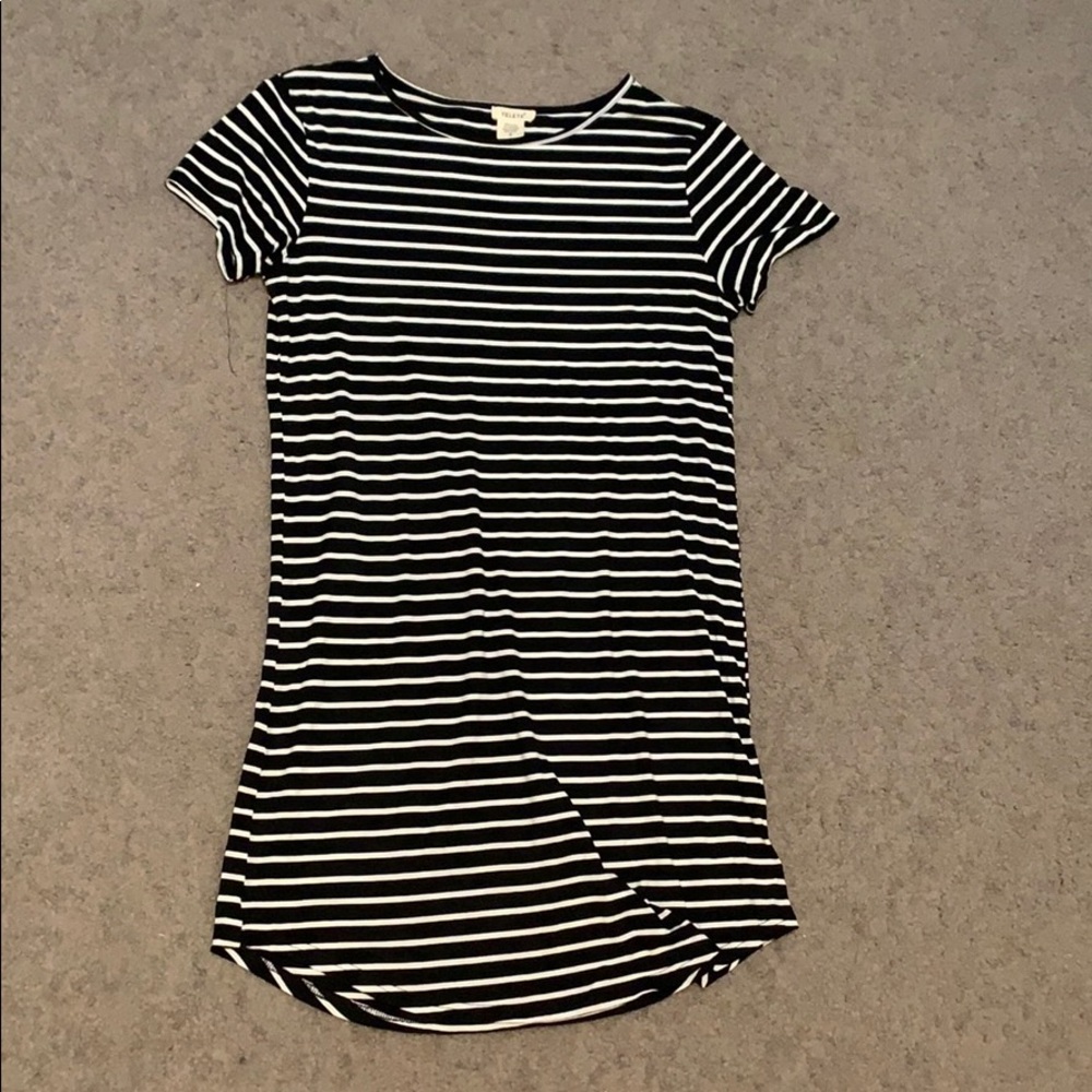 Black and white striped dress